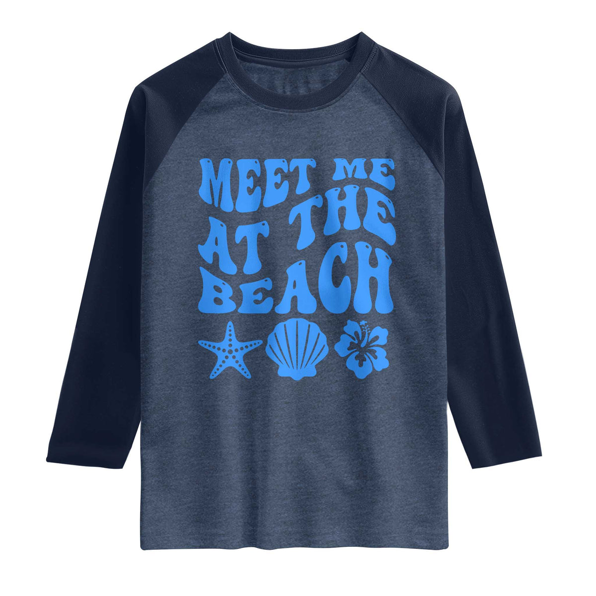 Meet Me At The Beach Raglan Shirt Tropical Summer Vacation Graphic