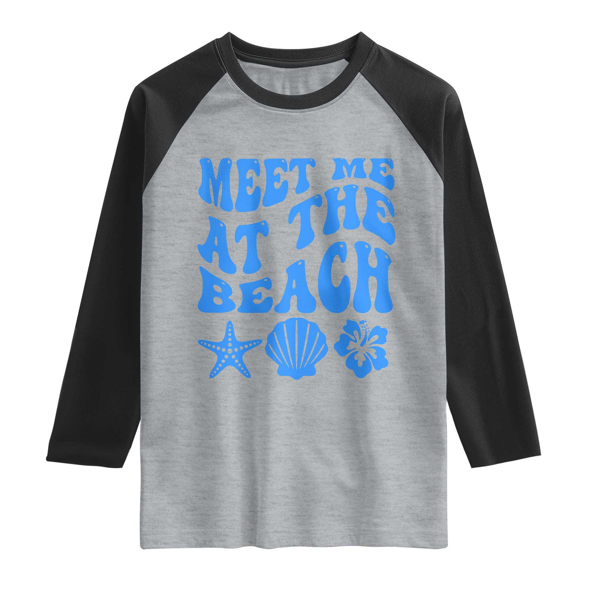 Meet Me At The Beach Raglan Shirt Tropical Summer Vacation Graphic