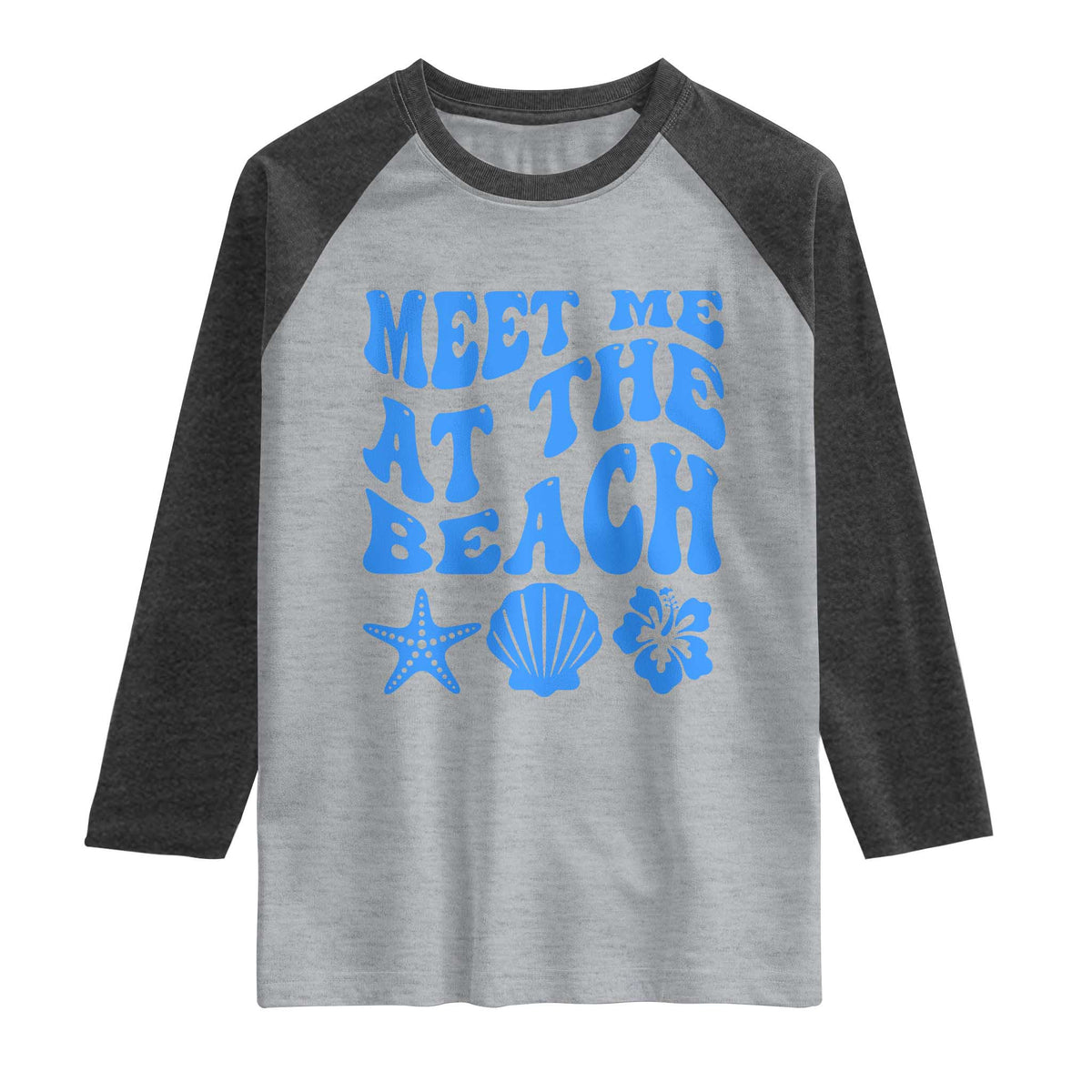 Meet Me At The Beach Raglan Shirt Tropical Summer Vacation Graphic