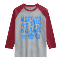 Meet Me At The Beach Raglan Shirt Tropical Summer Vacation Graphic
