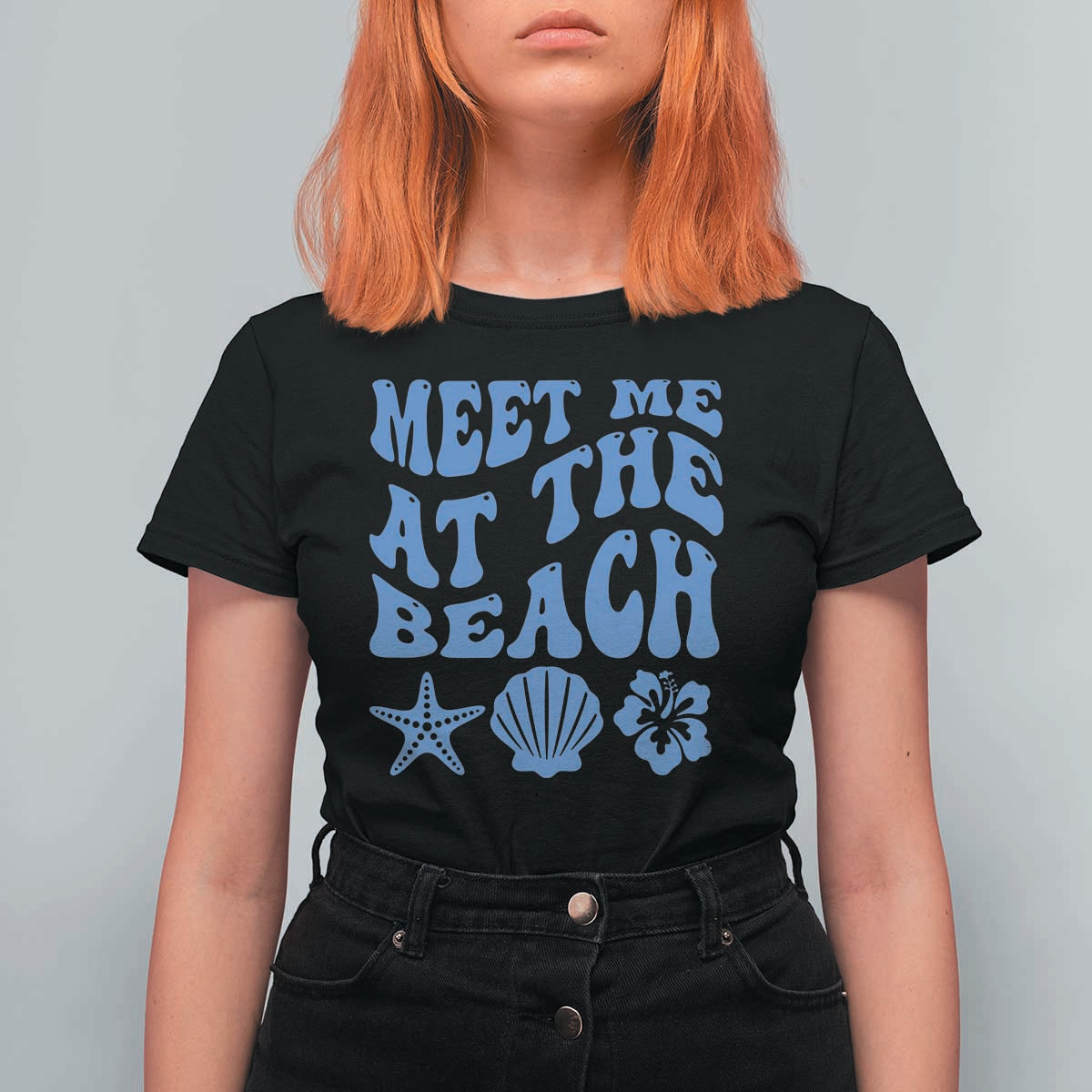 Meet Me At The Beach T Shirt For Women Tropical Summer Vacation Graphic