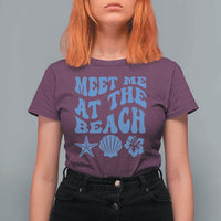 Meet Me At The Beach T Shirt For Women Tropical Summer Vacation Graphic