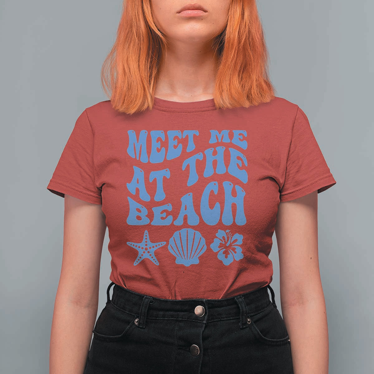 Meet Me At The Beach T Shirt For Women Tropical Summer Vacation Graphic