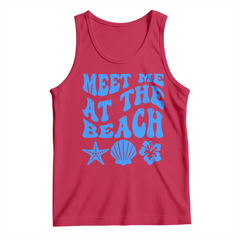 Meet Me At The Beach Tank Top Tropical Summer Vacation Graphic