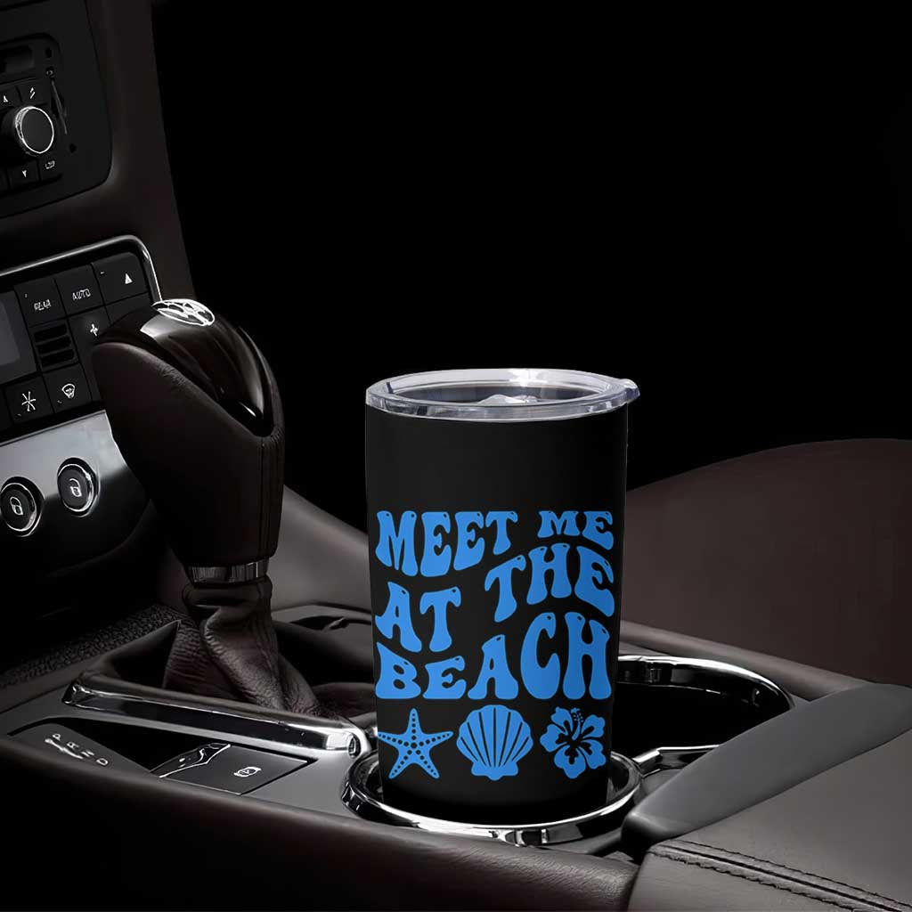 Meet Me At The Beach Tumbler Cup Tropical Summer Vacation Graphic