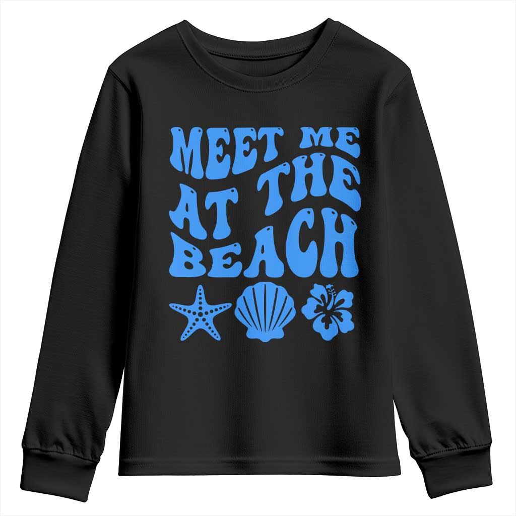 Meet Me At The Beach Youth Sweatshirt Tropical Summer Vacation Graphic