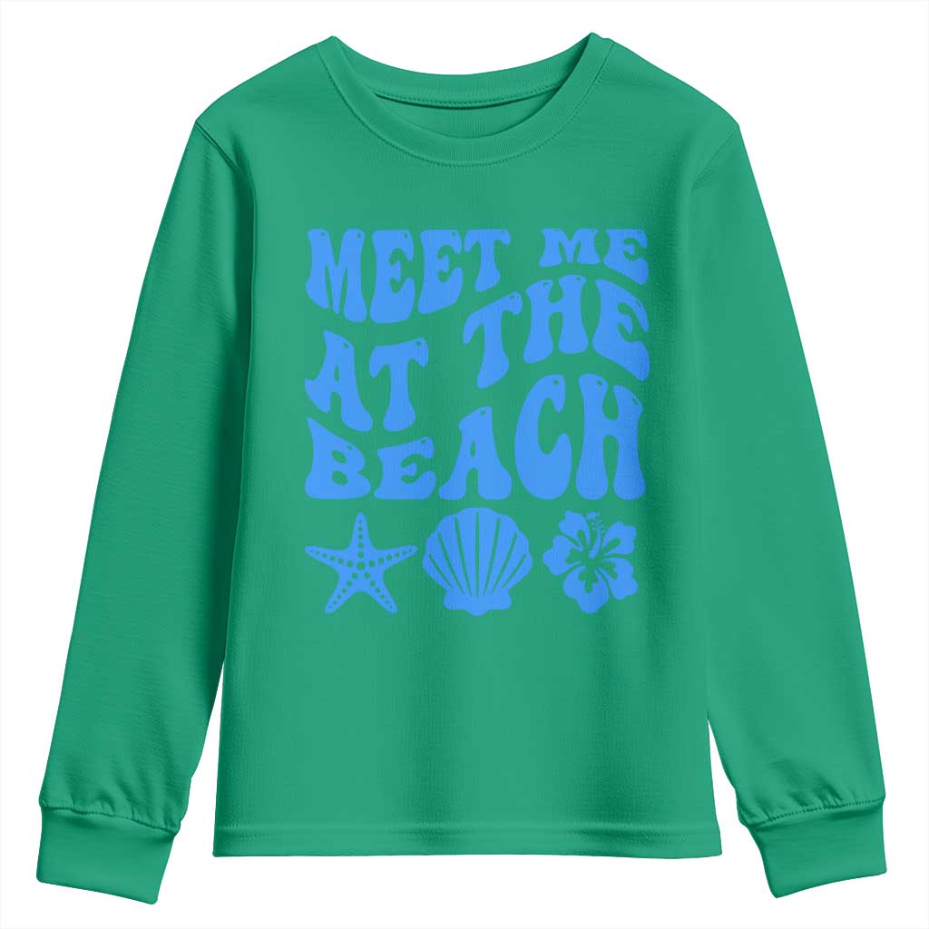 Meet Me At The Beach Youth Sweatshirt Tropical Summer Vacation Graphic