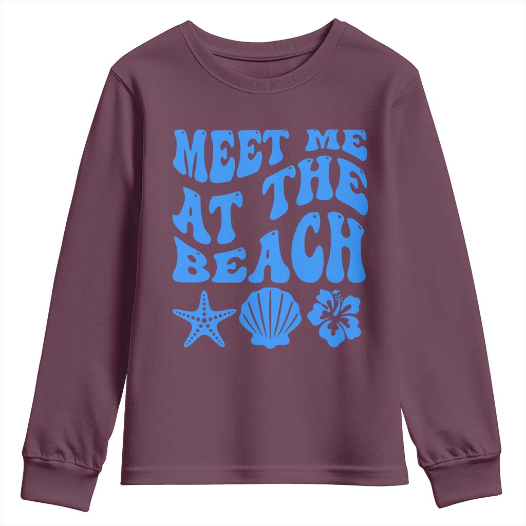 Meet Me At The Beach Youth Sweatshirt Tropical Summer Vacation Graphic