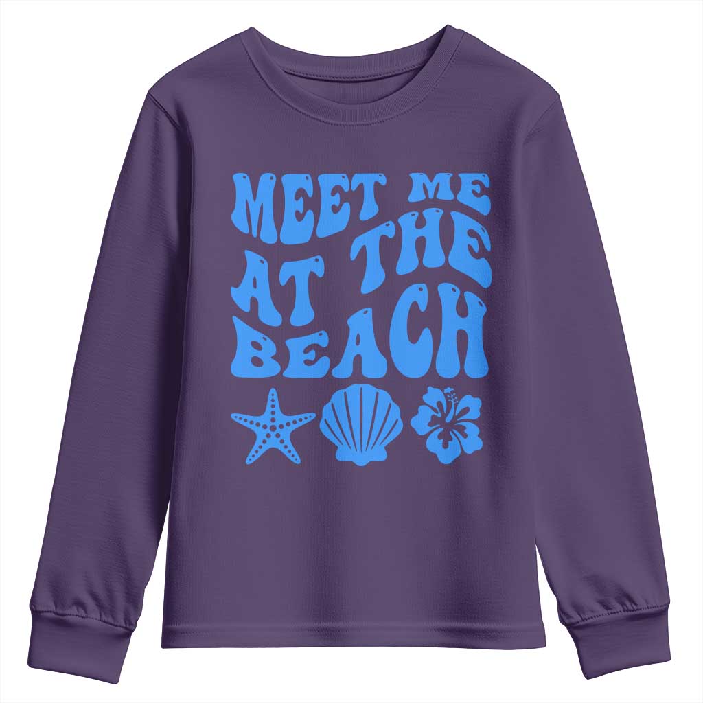 Meet Me At The Beach Youth Sweatshirt Tropical Summer Vacation Graphic