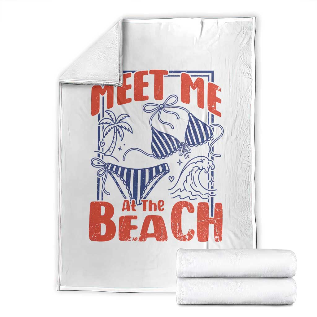 Meet Me At The Beach Throw Blanket Summer Girls Trip Bikini Lover Gift