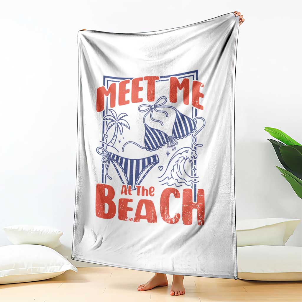 Meet Me At The Beach Throw Blanket Summer Girls Trip Bikini Lover Gift
