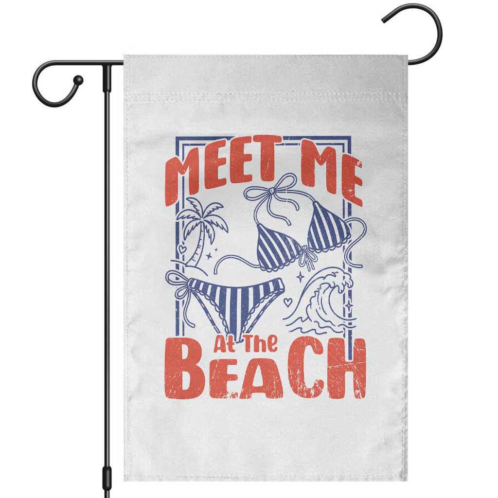 Meet Me At The Beach Garden Flag Summer Girls Trip Bikini Lover Gift
