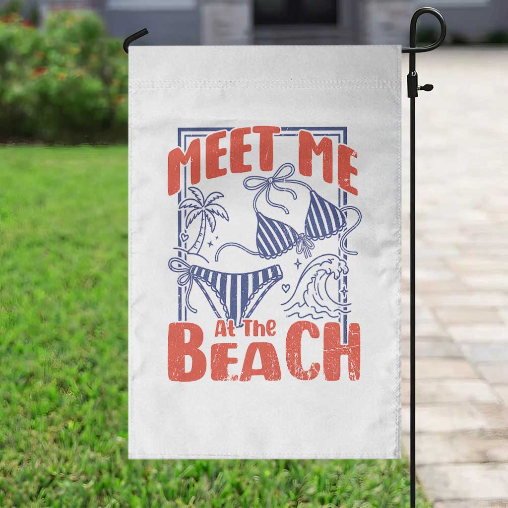 Meet Me At The Beach Garden Flag Summer Girls Trip Bikini Lover Gift