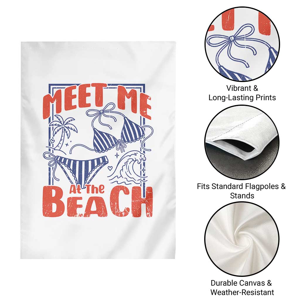 Meet Me At The Beach Garden Flag Summer Girls Trip Bikini Lover Gift