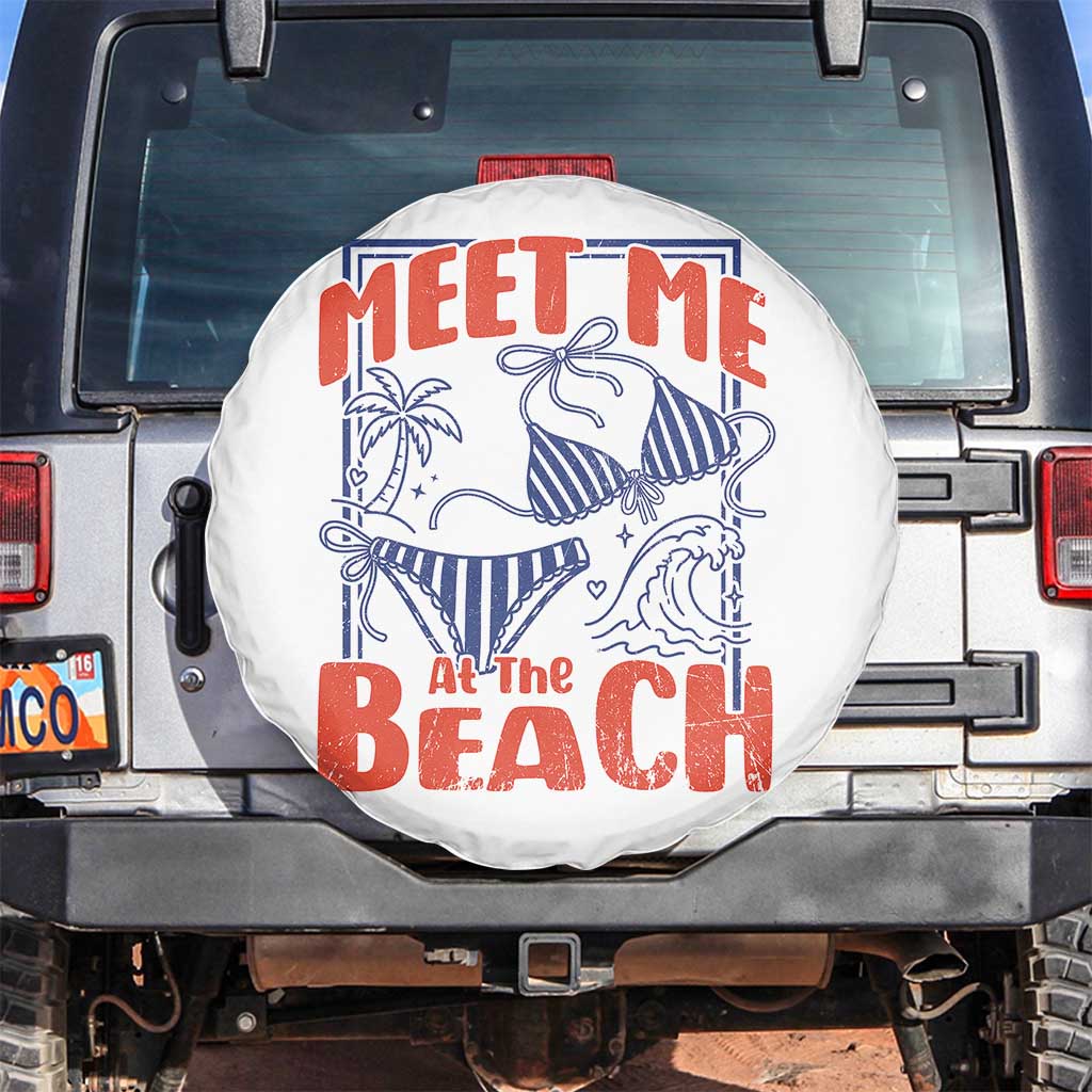 Meet Me At The Beach Spare Tire Cover Summer Girls Trip Bikini Lover Gift