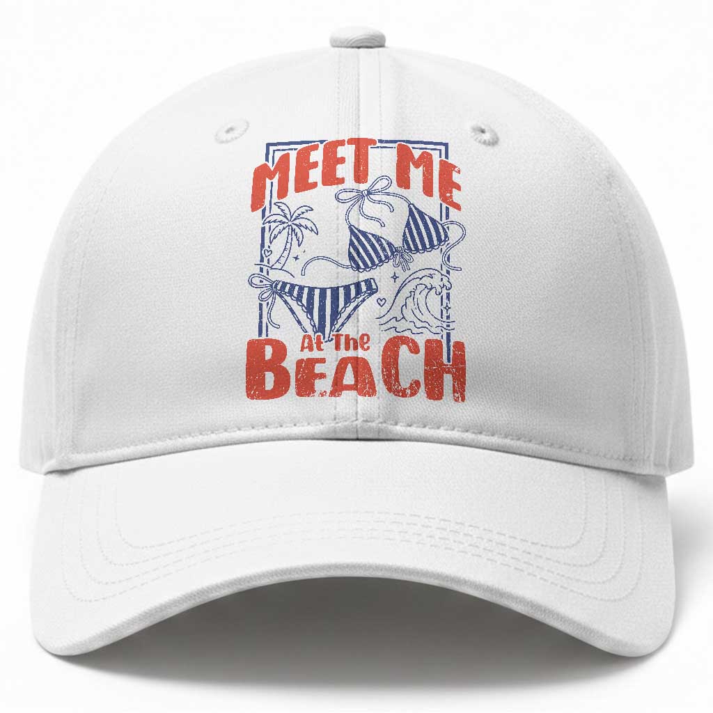 Meet Me At The Beach Baseball Cap Summer Girls Trip Bikini Lover Gift