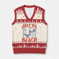 Meet Me At The Beach V-Neck Knit Sweater Vest Summer Girls Trip Bikini Lover Gift