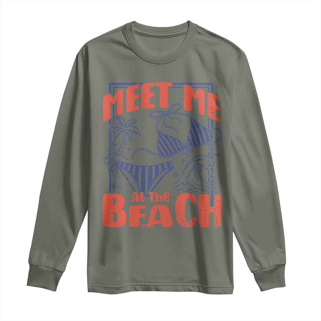 Meet Me At The Beach Long Sleeve Shirt Summer Girls Trip Bikini Lover Gift