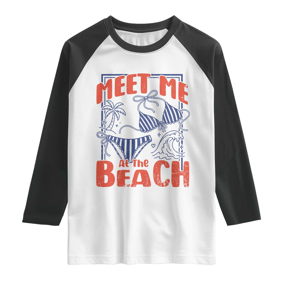 Meet Me At The Beach Raglan Shirt Summer Girls Trip Bikini Lover Gift