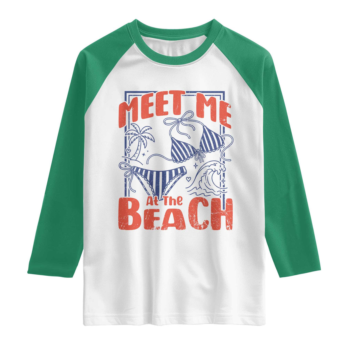 Meet Me At The Beach Raglan Shirt Summer Girls Trip Bikini Lover Gift