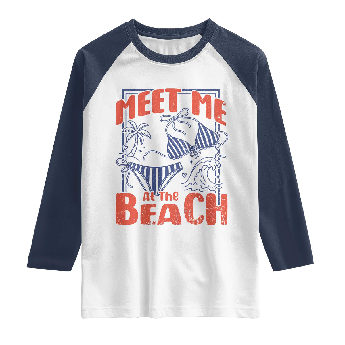 Meet Me At The Beach Raglan Shirt Summer Girls Trip Bikini Lover Gift