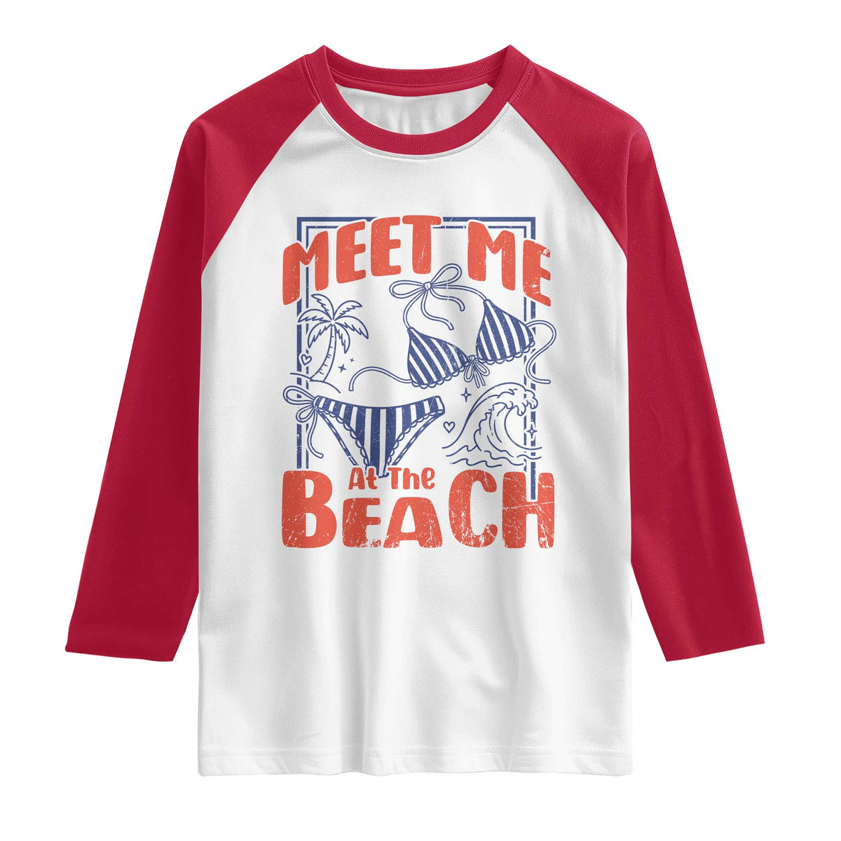 Meet Me At The Beach Raglan Shirt Summer Girls Trip Bikini Lover Gift