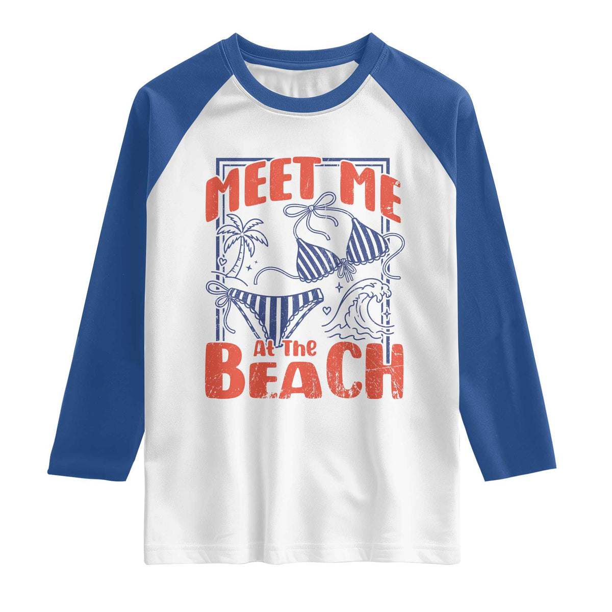 Meet Me At The Beach Raglan Shirt Summer Girls Trip Bikini Lover Gift