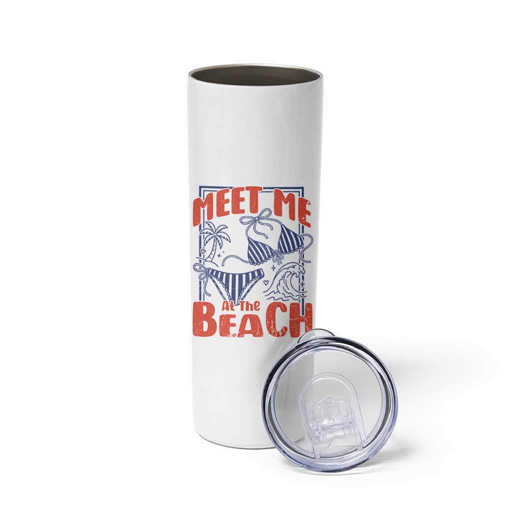 Meet Me At The Beach Skinny Tumbler Summer Girls Trip Bikini Lover Gift