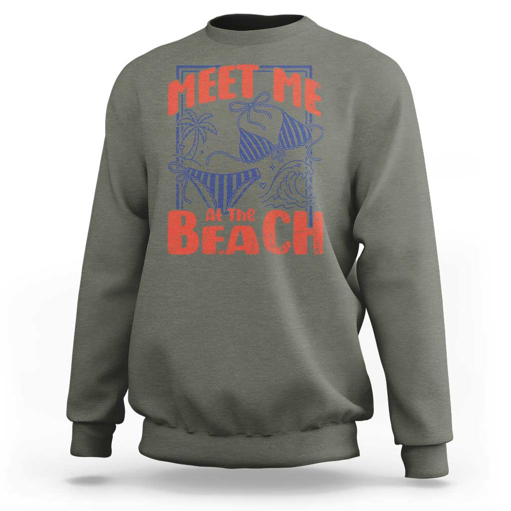 Meet Me At The Beach Sweatshirt Summer Girls Trip Bikini Lover Gift
