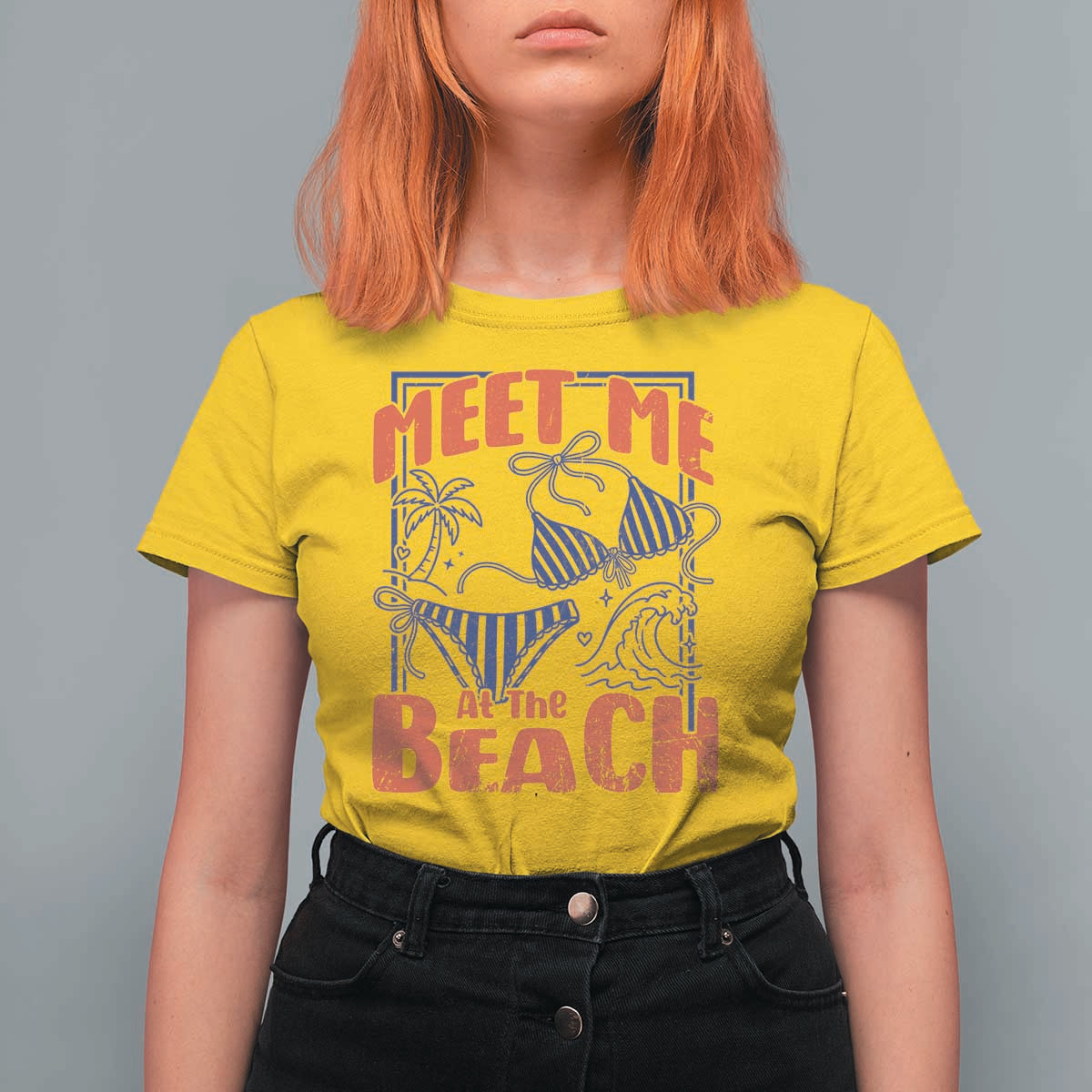 Meet Me At The Beach T Shirt For Women Summer Girls Trip Bikini Lover Gift