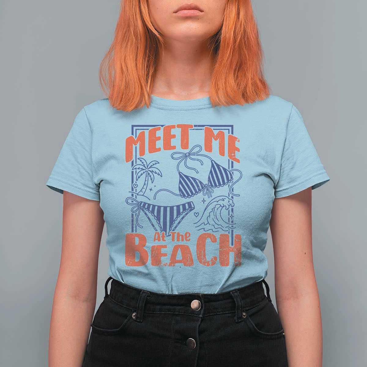 Meet Me At The Beach T Shirt For Women Summer Girls Trip Bikini Lover Gift