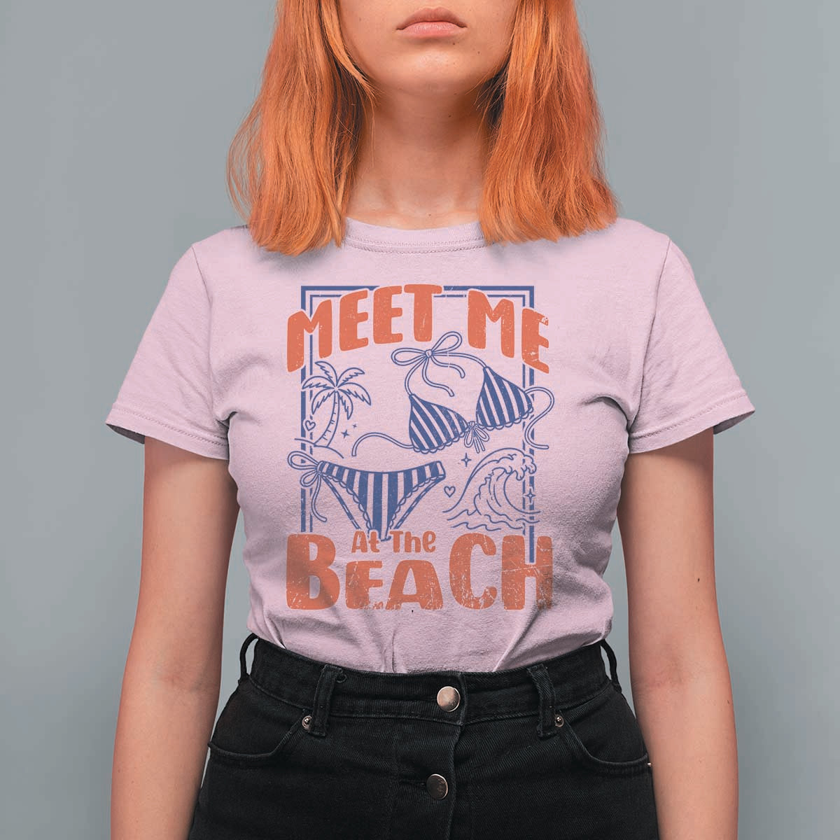 Meet Me At The Beach T Shirt For Women Summer Girls Trip Bikini Lover Gift