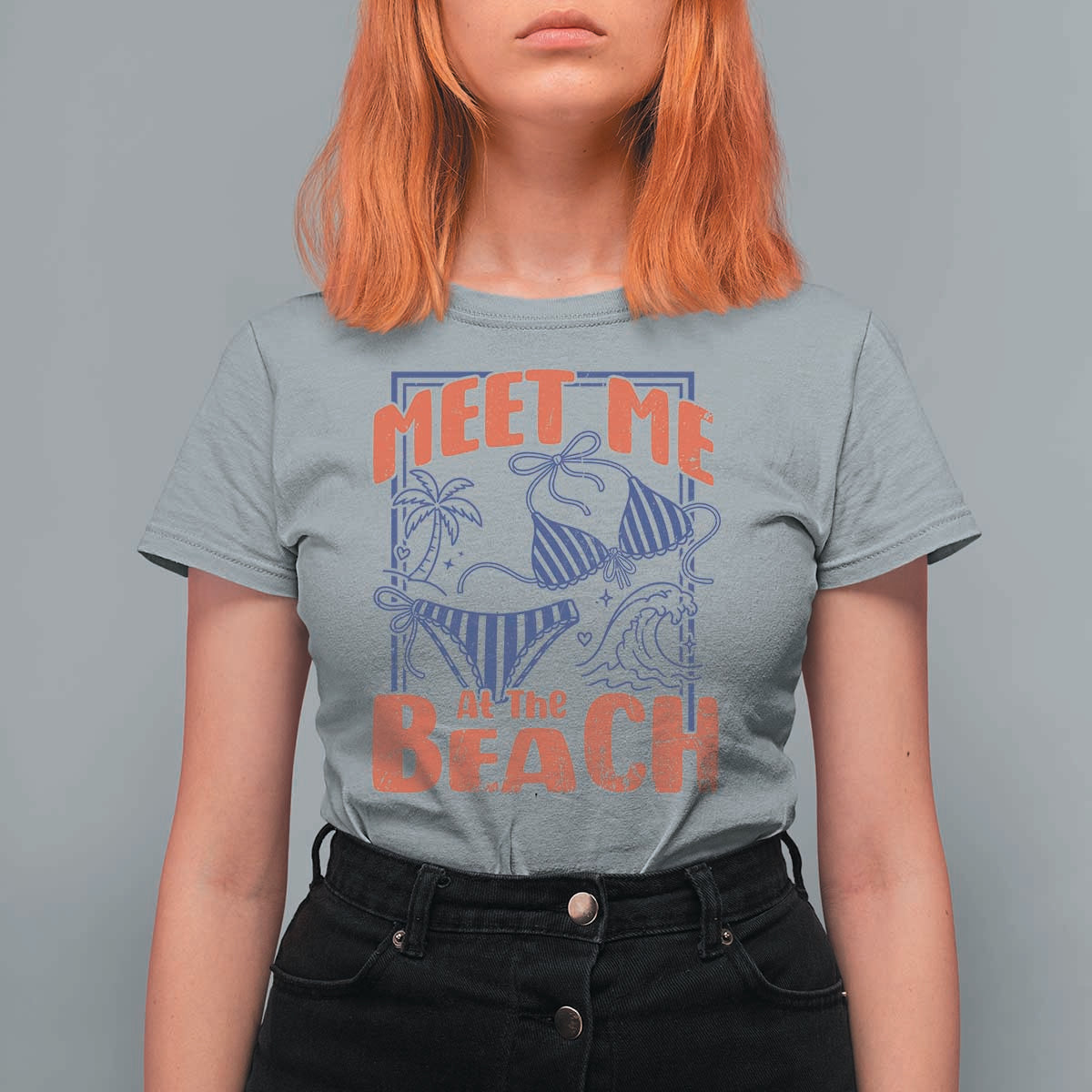 Meet Me At The Beach T Shirt For Women Summer Girls Trip Bikini Lover Gift