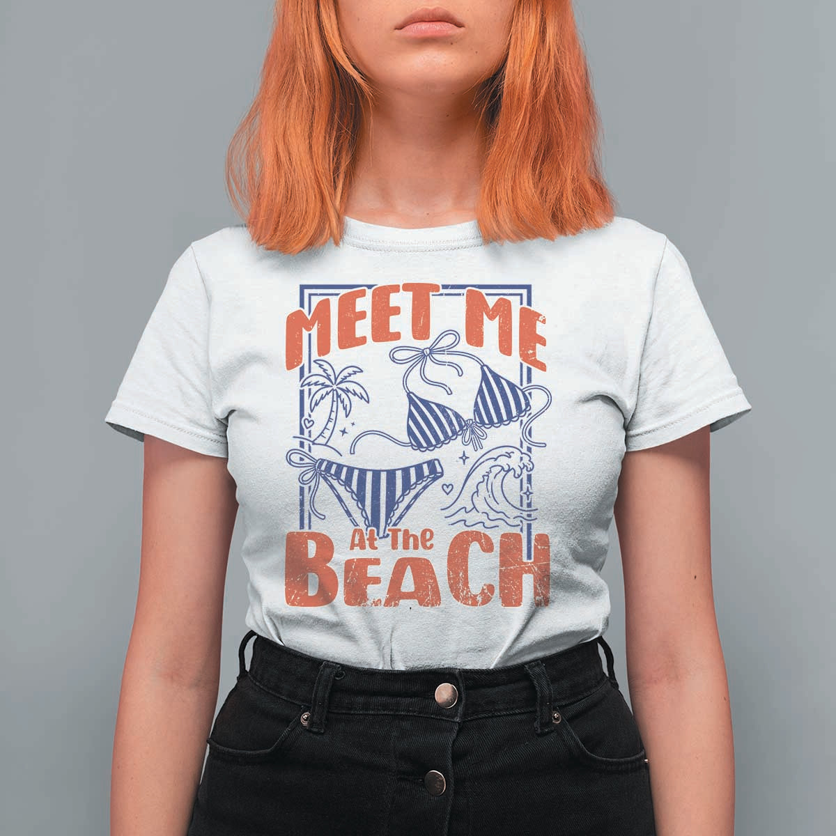 Meet Me At The Beach T Shirt For Women Summer Girls Trip Bikini Lover Gift