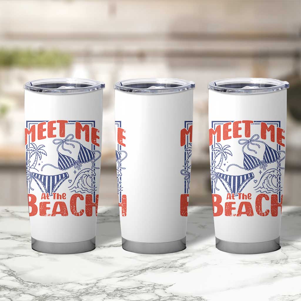 Meet Me At The Beach Tumbler Cup Summer Girls Trip Bikini Lover Gift