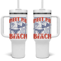 Meet Me At The Beach Tumbler With Handle Summer Girls Trip Bikini Lover Gift