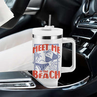 Meet Me At The Beach Tumbler With Handle Summer Girls Trip Bikini Lover Gift