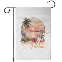 Daytona Beach Florida Garden Flag Tropical Palm Tree Ocean Travel Gift