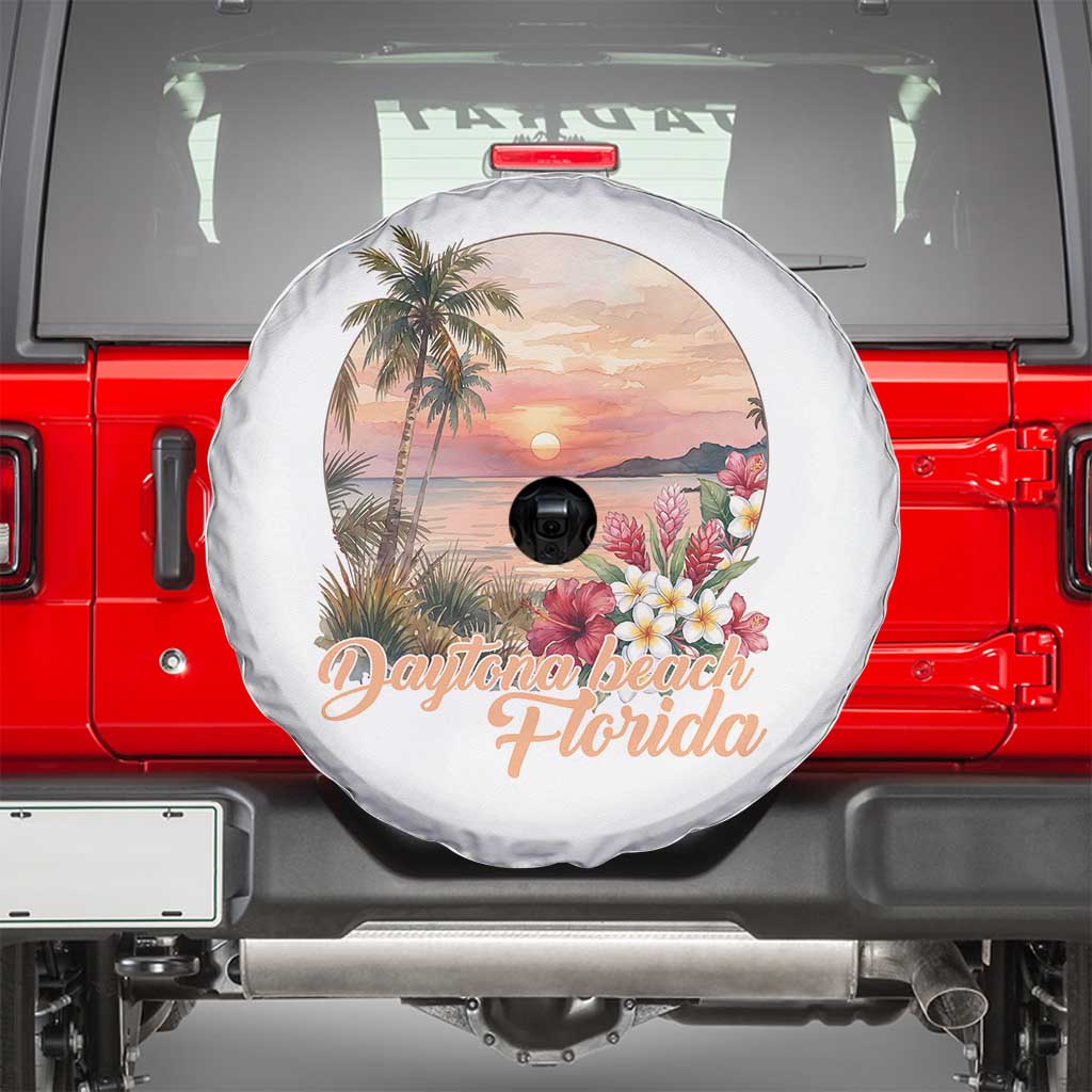 Daytona Beach Florida Spare Tire Cover Tropical Palm Tree Ocean Travel Gift