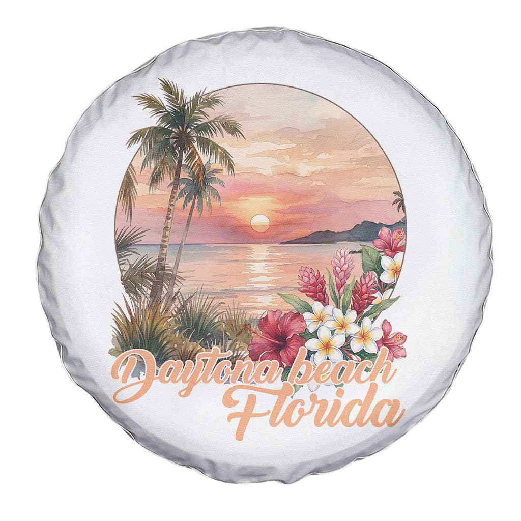 Daytona Beach Florida Spare Tire Cover Tropical Palm Tree Ocean Travel Gift
