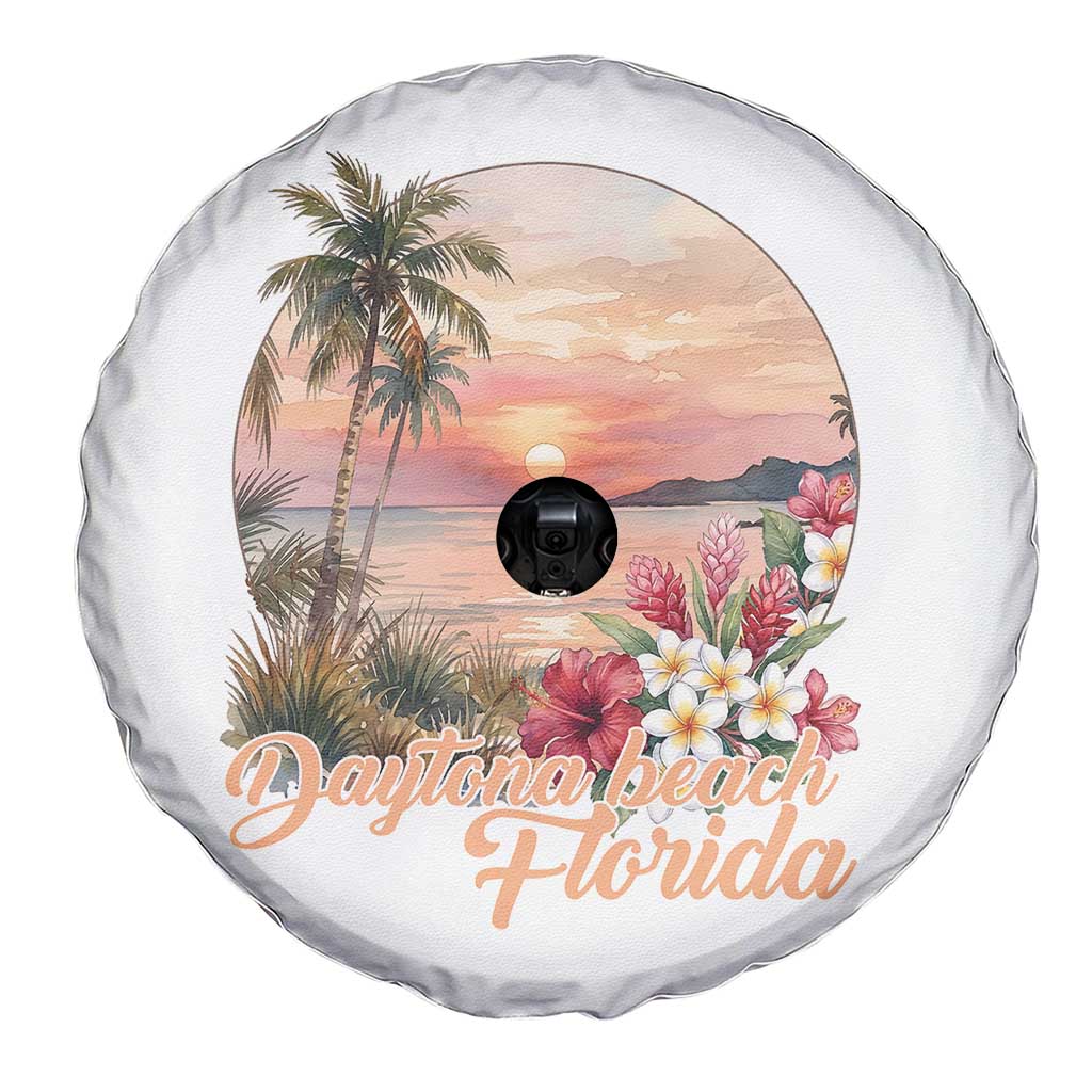Daytona Beach Florida Spare Tire Cover Tropical Palm Tree Ocean Travel Gift