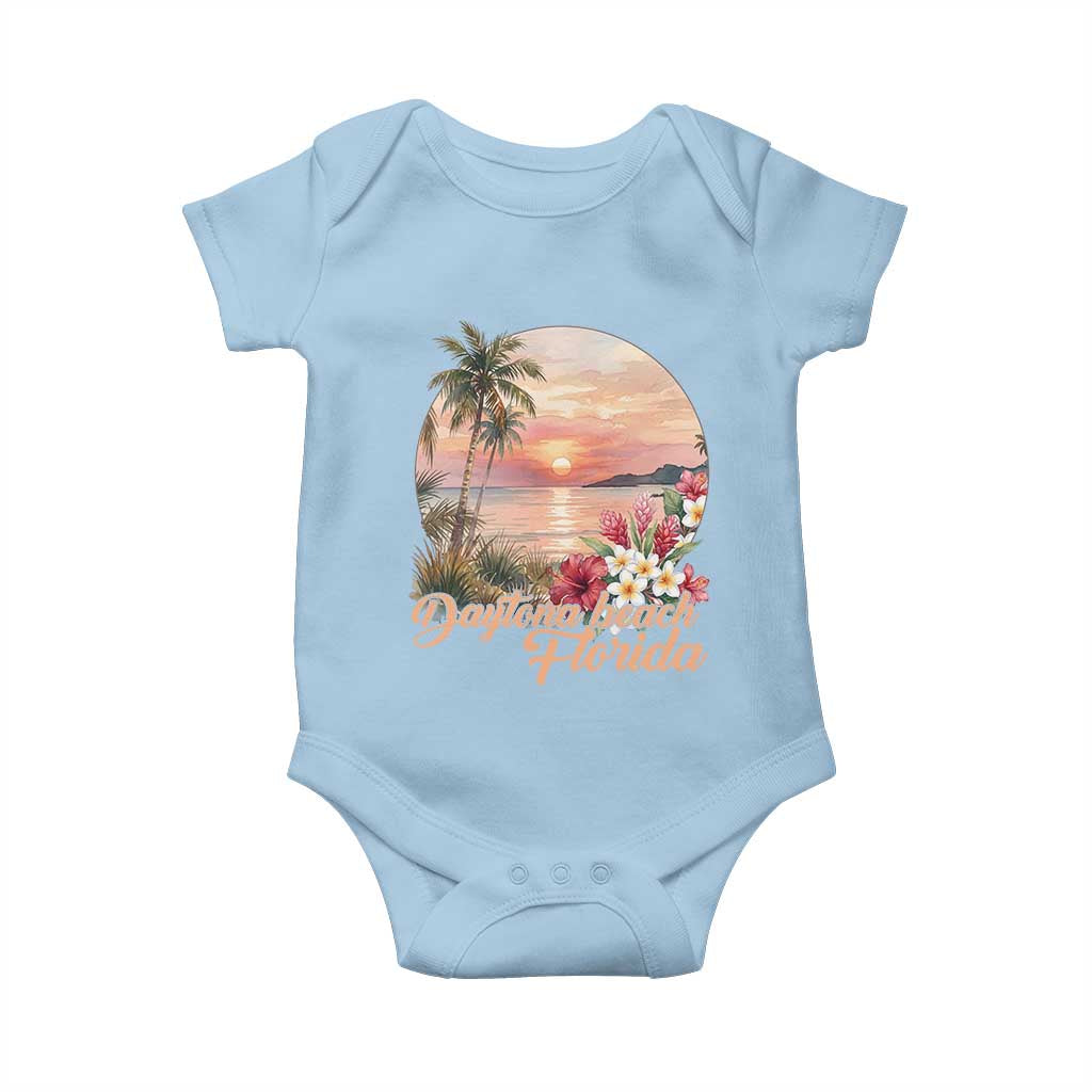 Daytona Beach Florida Baby Onesie Tropical Palm Tree Ocean Travel Gift