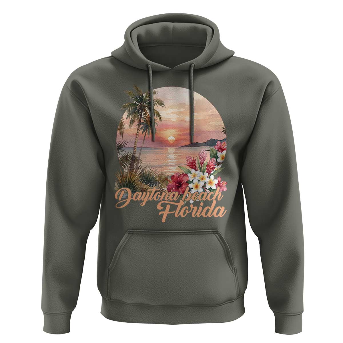 Daytona Beach Florida Hoodie Tropical Palm Tree Ocean Travel Gift