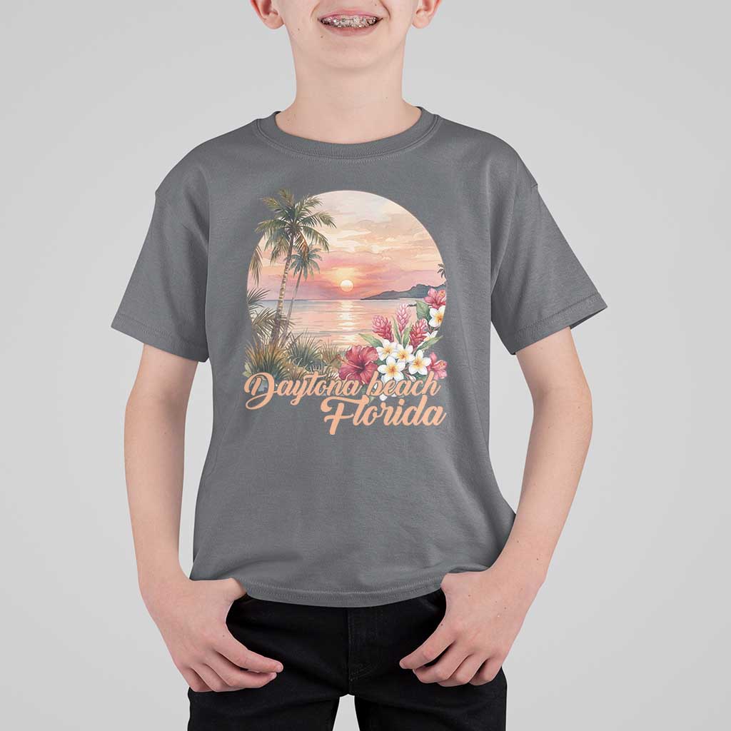 Daytona Beach Florida T Shirt For Kid Tropical Palm Tree Ocean Travel Gift