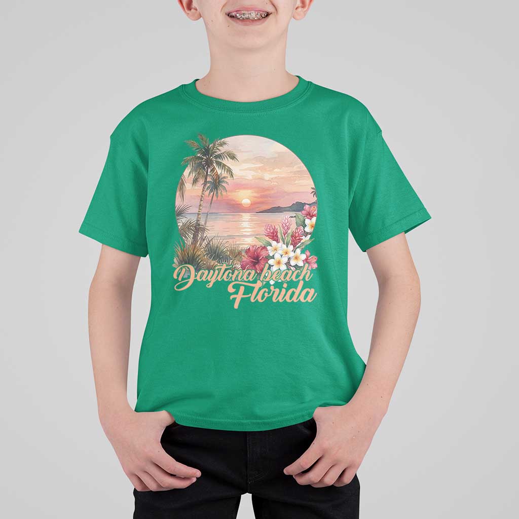 Daytona Beach Florida T Shirt For Kid Tropical Palm Tree Ocean Travel Gift