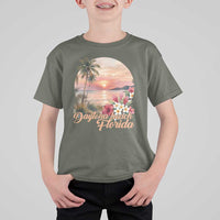 Daytona Beach Florida T Shirt For Kid Tropical Palm Tree Ocean Travel Gift