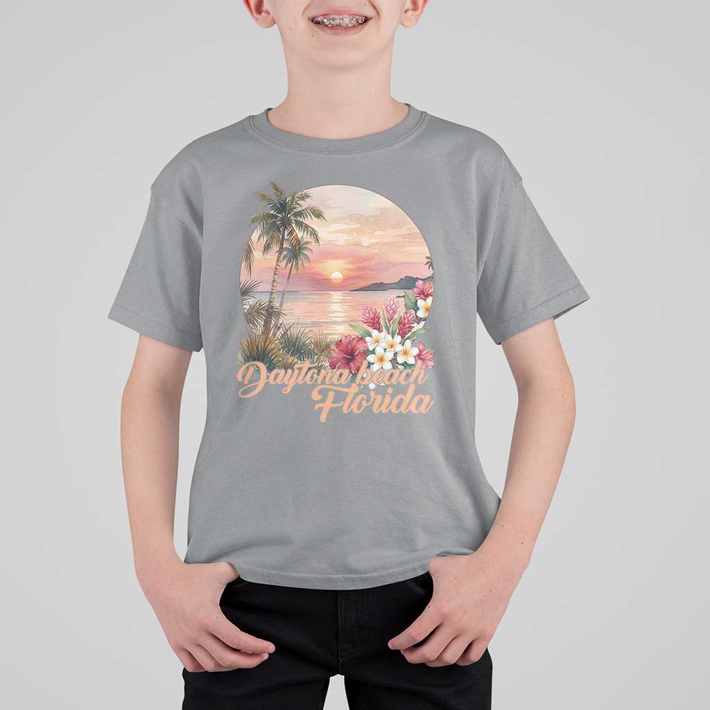 Daytona Beach Florida T Shirt For Kid Tropical Palm Tree Ocean Travel Gift