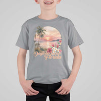 Daytona Beach Florida T Shirt For Kid Tropical Palm Tree Ocean Travel Gift