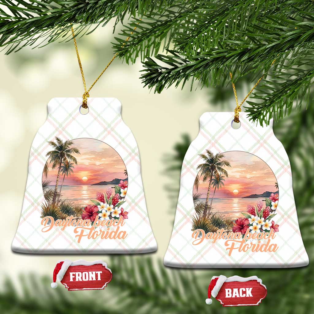 Daytona Beach Florida Ceramic Ornament Tropical Palm Tree Ocean Travel Gift