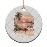 Daytona Beach Florida Ceramic Ornament Tropical Palm Tree Ocean Travel Gift